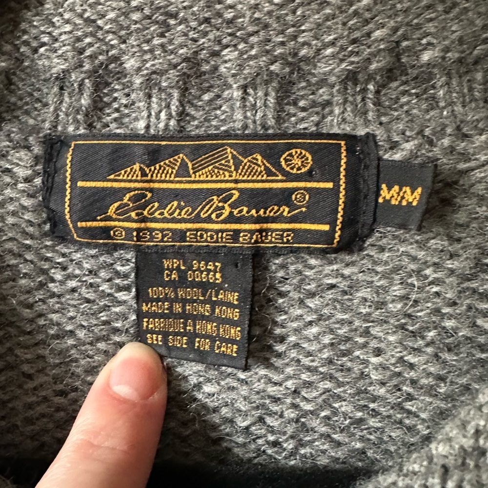 Eddie Bauer 100% Wool Patchwork Rabbit Design But… - image 2